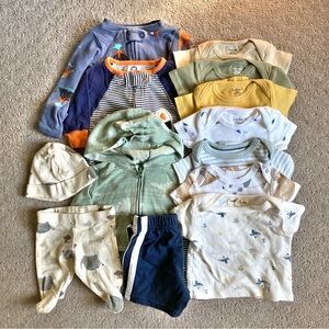 13-pc Bundle assorted infant clothes, ~Newborn.
